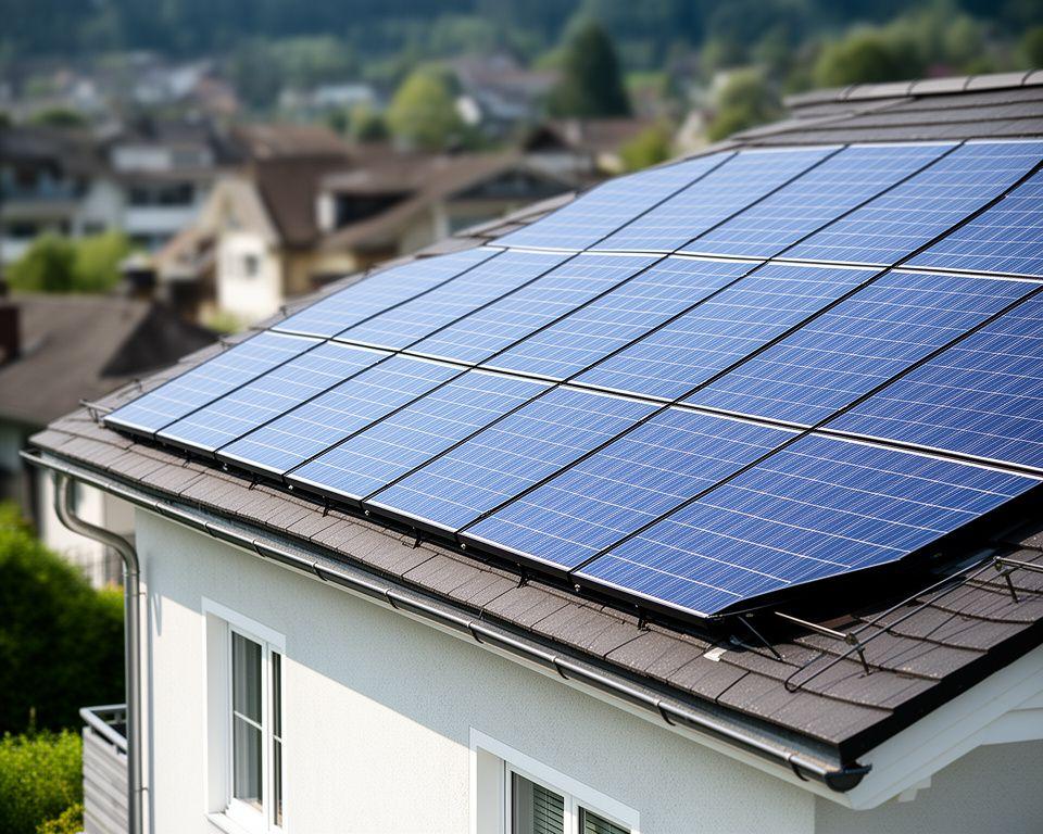 Wohnhaus in Witikon mit 10 Kilowatt-Peak Solaranlage und diskret montierten Modulen